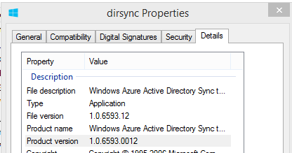 DirSync version properties