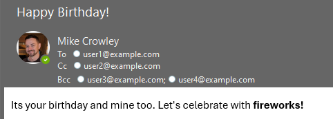 Send-MgUserMail with multiple recipients