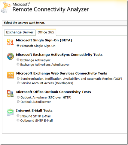 Exchange Remote Connectivity Analyzer