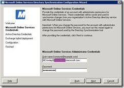 Directory Synchronization Configuration Wizard Screenshots